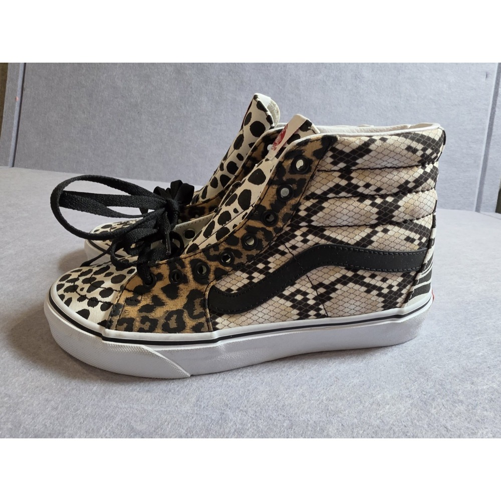 Vans Sk8-Hi Shoes Womens 8.5 Multi Animal Print Patchwork High Top Sneakers